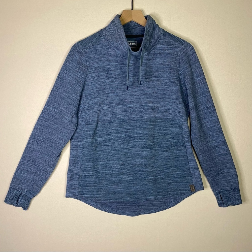 L.L Bean Women heather‎ light blue cowl neck pullover size small petite